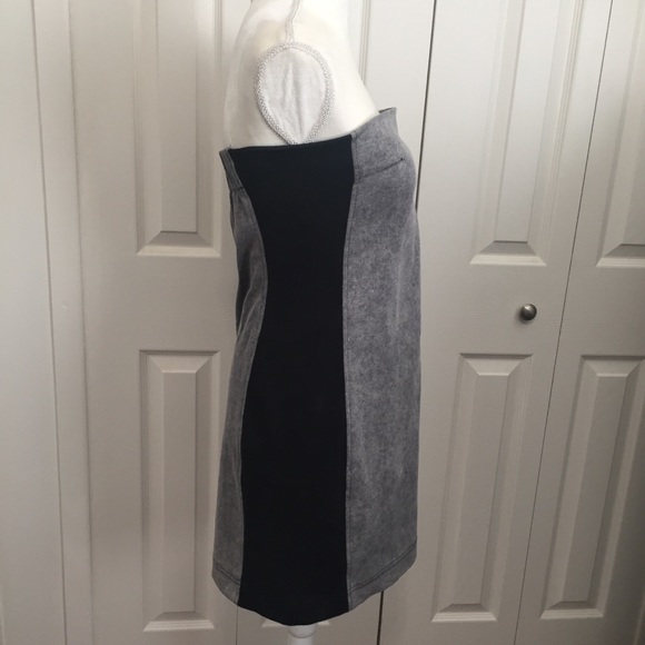 Topshop NWT Grey Denim Strapless Dress Size 10 - Picture 3 of 6